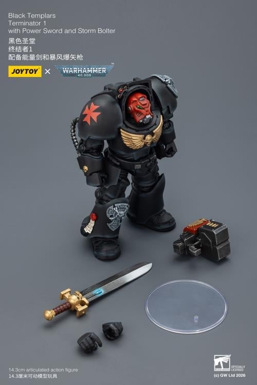 Warhammer 40,000 Black Templars Terminator (Ver. 1) with Power Sword and Storm Bolter 1/18 Scale Action Figure Gallery Image 12