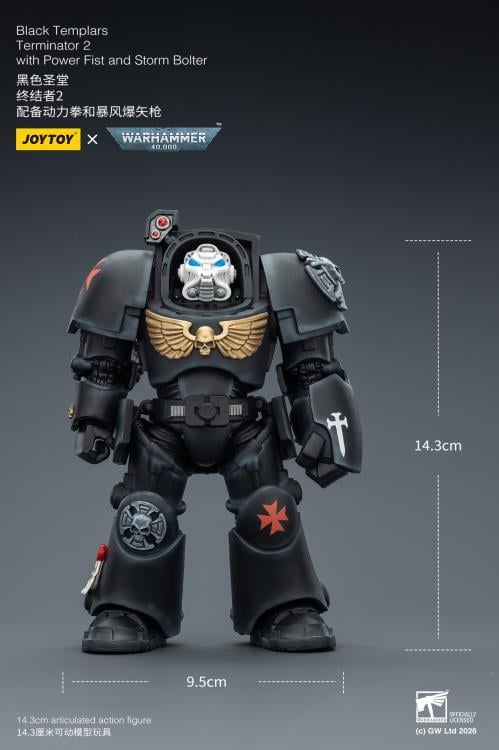 Warhammer 40,000 Black Templars Terminator (Ver. 2) with Power Fist and Storm Bolter 1/18 Scale Action Figure Gallery Image 13