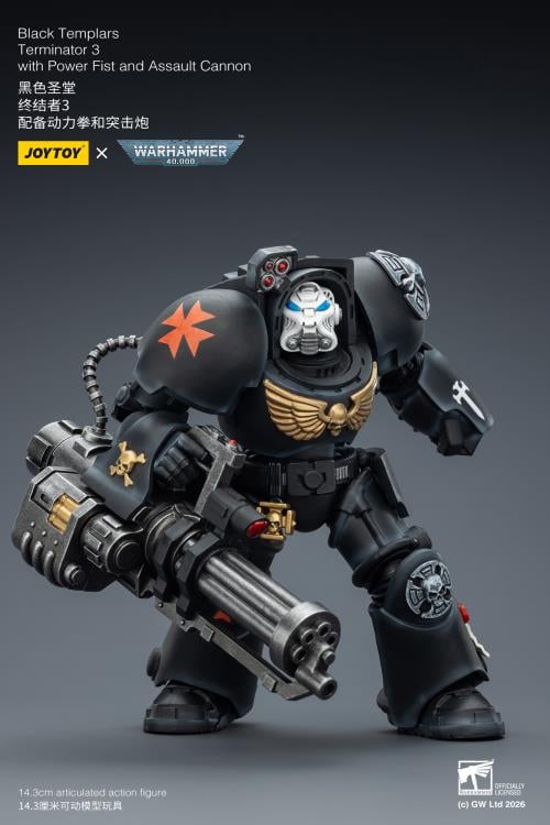 Warhammer 40,000 Black Templars Terminator (Ver. 3) with Power Fist and Assault Cannon 1/18 Scale Action Figure Gallery Image 7