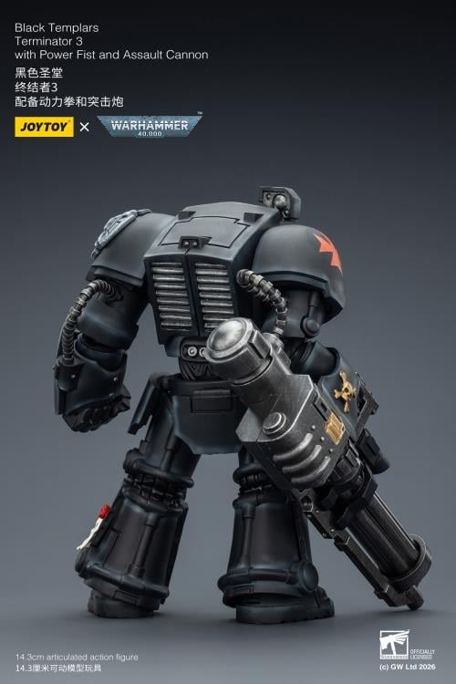 Warhammer 40,000 Black Templars Terminator (Ver. 3) with Power Fist and Assault Cannon 1/18 Scale Action Figure Gallery Image 6