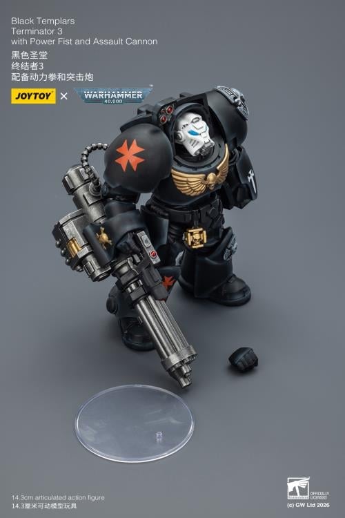 Warhammer 40,000 Black Templars Terminator (Ver. 3) with Power Fist and Assault Cannon 1/18 Scale Action Figure Gallery Image 11
