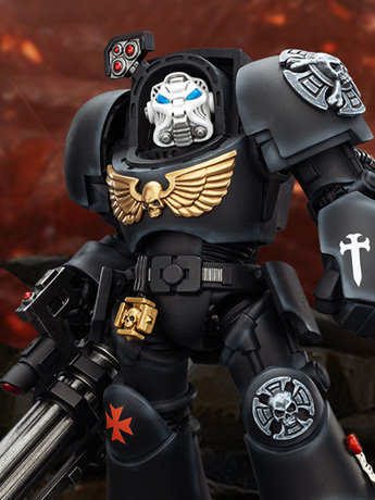 Warhammer 40,000 Black Templars Terminator (Ver. 3) with Power Fist and Assault Cannon 1/18 Scale Action Figure Gallery Image 2