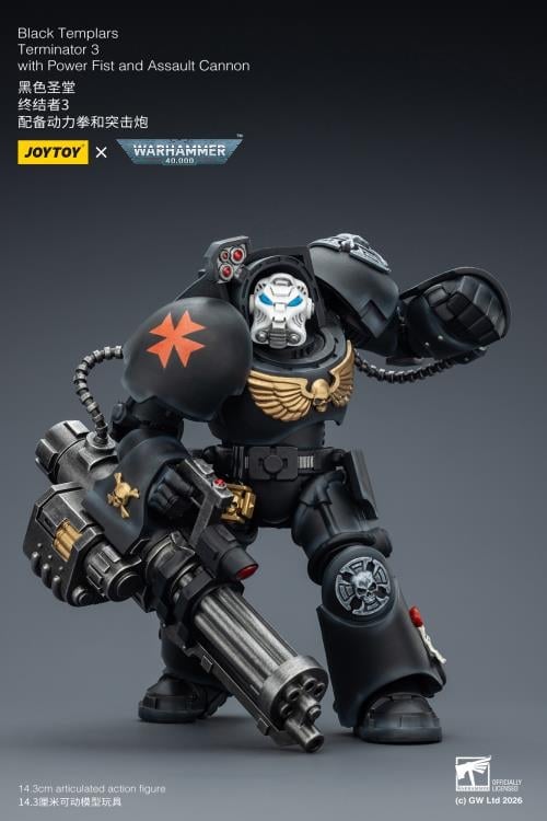 Warhammer 40,000 Black Templars Terminator (Ver. 3) with Power Fist and Assault Cannon 1/18 Scale Action Figure Gallery Image 10