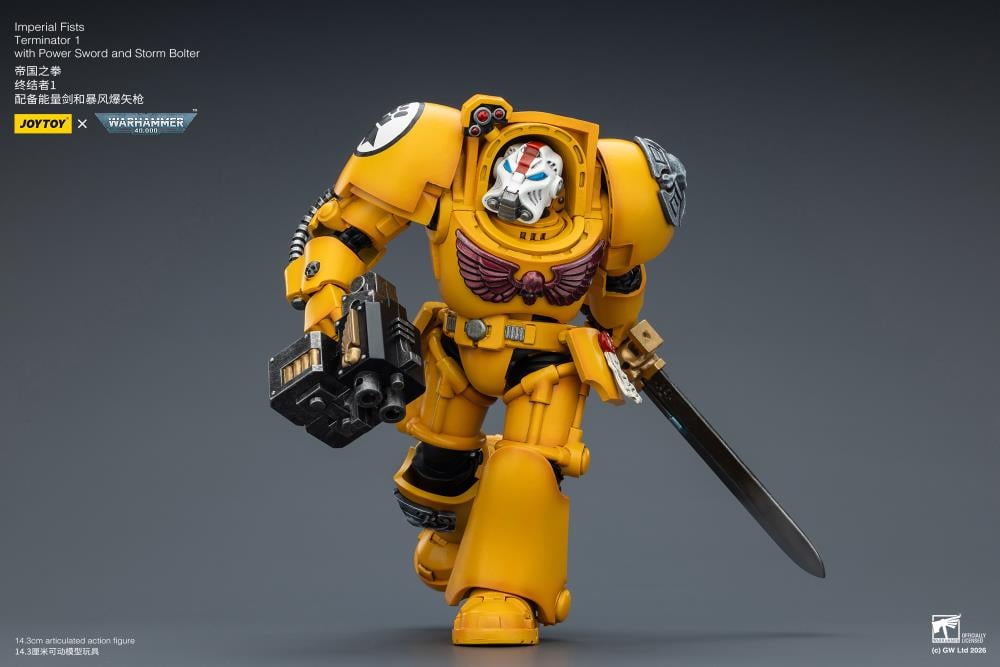 Warhammer 40,000 Imperial Fists Terminator (Ver. 1) with Power Sword and Storm Bolter 1/18 Scale Action Figure Gallery Image 11