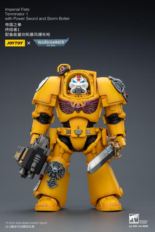 Warhammer 40,000 Imperial Fists Terminator (Ver. 1) with Power Sword and Storm Bolter 1/18 Scale Action Figure Gallery Image 5