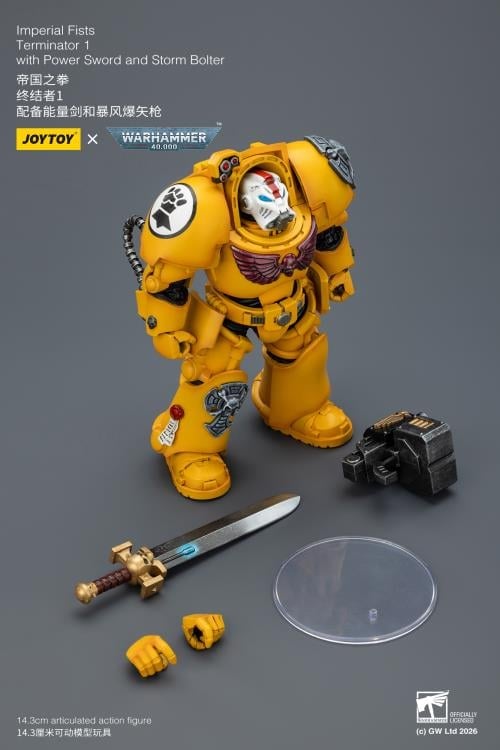 Warhammer 40,000 Imperial Fists Terminator (Ver. 1) with Power Sword and Storm Bolter 1/18 Scale Action Figure Gallery Image 12