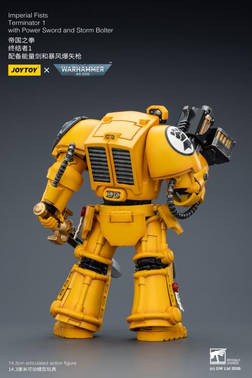 Warhammer 40,000 Imperial Fists Terminator (Ver. 1) with Power Sword and Storm Bolter 1/18 Scale Action Figure Gallery Image 7