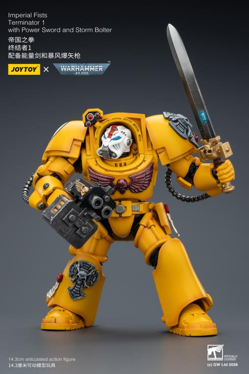 Warhammer 40,000 Imperial Fists Terminator (Ver. 1) with Power Sword and Storm Bolter 1/18 Scale Action Figure Gallery Image 10