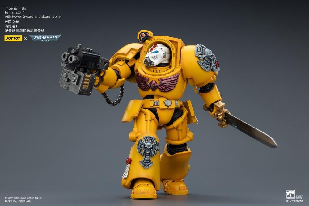Warhammer 40,000 Imperial Fists Terminator (Ver. 1) with Power Sword and Storm Bolter 1/18 Scale Action Figure Gallery Image 9