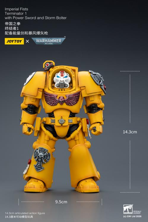 Warhammer 40,000 Imperial Fists Terminator (Ver. 1) with Power Sword and Storm Bolter 1/18 Scale Action Figure Gallery Image 13