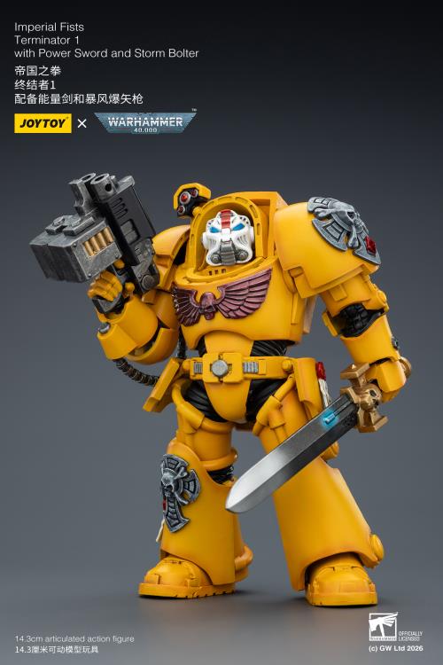 Warhammer 40,000 Imperial Fists Terminator (Ver. 1) with Power Sword and Storm Bolter 1/18 Scale Action Figure Gallery Image 6