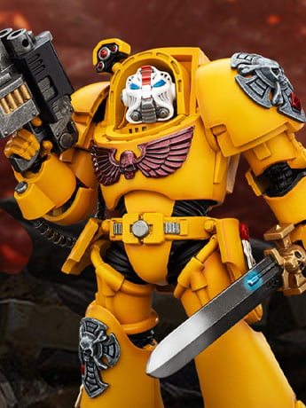 Warhammer 40,000 Imperial Fists Terminator (Ver. 1) with Power Sword and Storm Bolter 1/18 Scale Action Figure Gallery Image 2