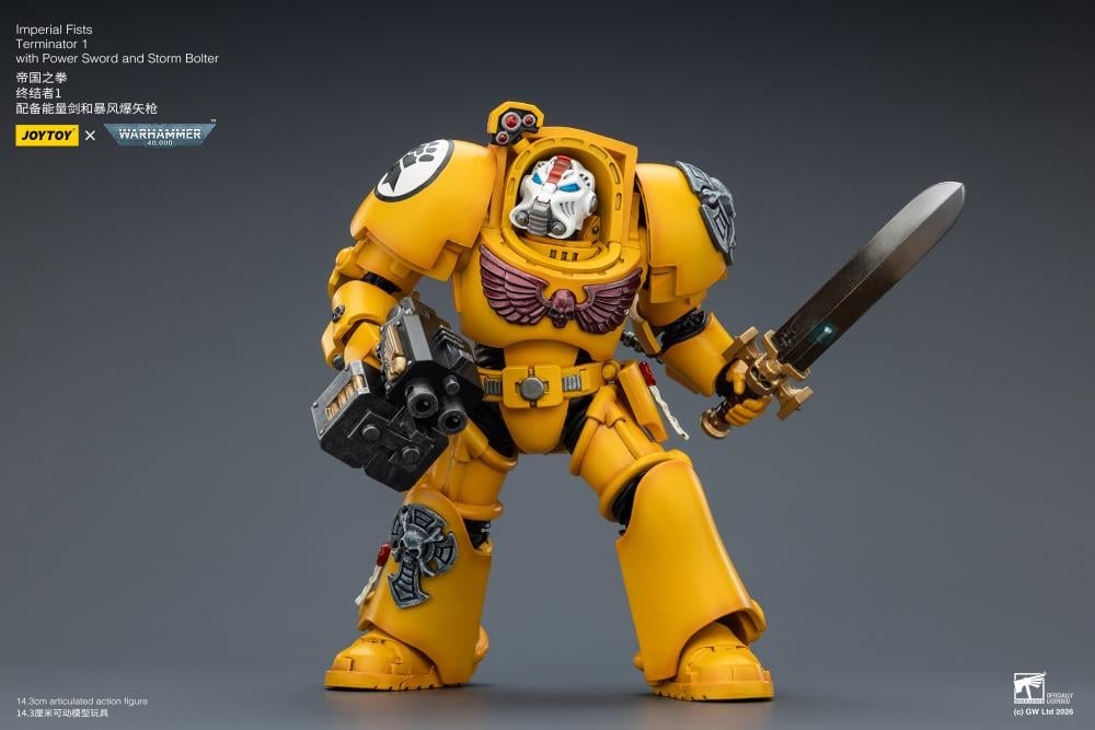 Warhammer 40,000 Imperial Fists Terminator (Ver. 1) with Power Sword and Storm Bolter 1/18 Scale Action Figure Gallery Image 8