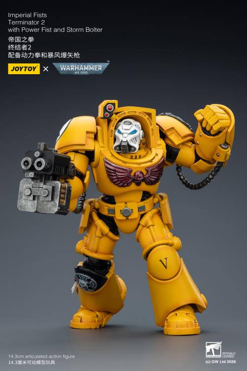 Warhammer 40,000 Imperial Fists Terminator (Ver. 2) with Power Fist and Storm Bolter 1/18 Scale Action Figure Gallery Image 9