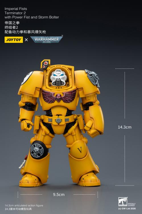 Warhammer 40,000 Imperial Fists Terminator (Ver. 2) with Power Fist and Storm Bolter 1/18 Scale Action Figure Gallery Image 13