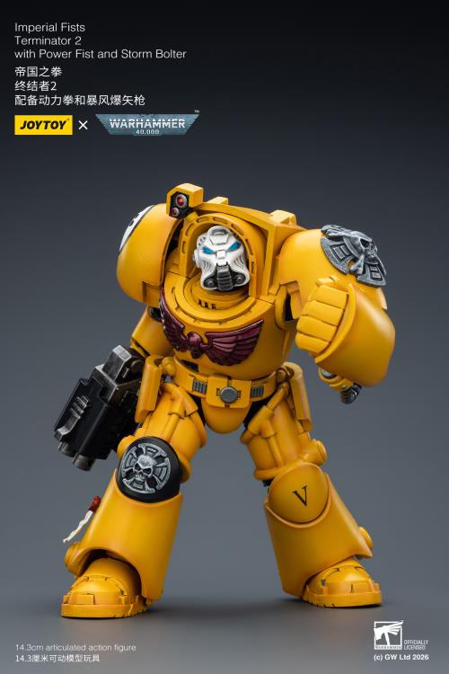 Warhammer 40,000 Imperial Fists Terminator (Ver. 2) with Power Fist and Storm Bolter 1/18 Scale Action Figure Gallery Image 10