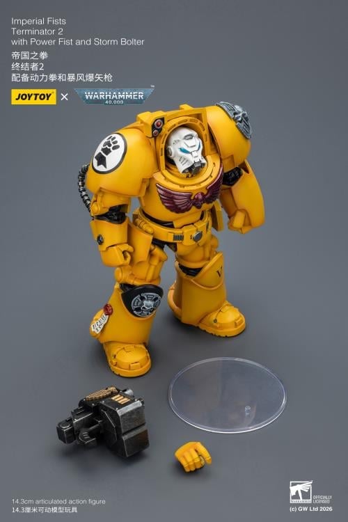 Warhammer 40,000 Imperial Fists Terminator (Ver. 2) with Power Fist and Storm Bolter 1/18 Scale Action Figure Gallery Image 12