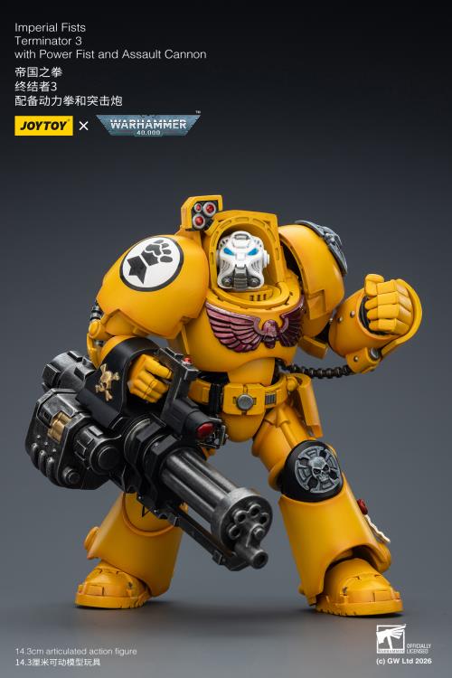 Warhammer 40,000 Imperial Fists Terminator (Ver. 3) with Power Fist and Assault Cannon 1/18 Scale Action Figure Gallery Image 8
