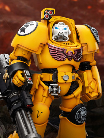 Warhammer 40,000 Imperial Fists Terminator (Ver. 3) with Power Fist and Assault Cannon 1/18 Scale Action Figure Gallery Image 2