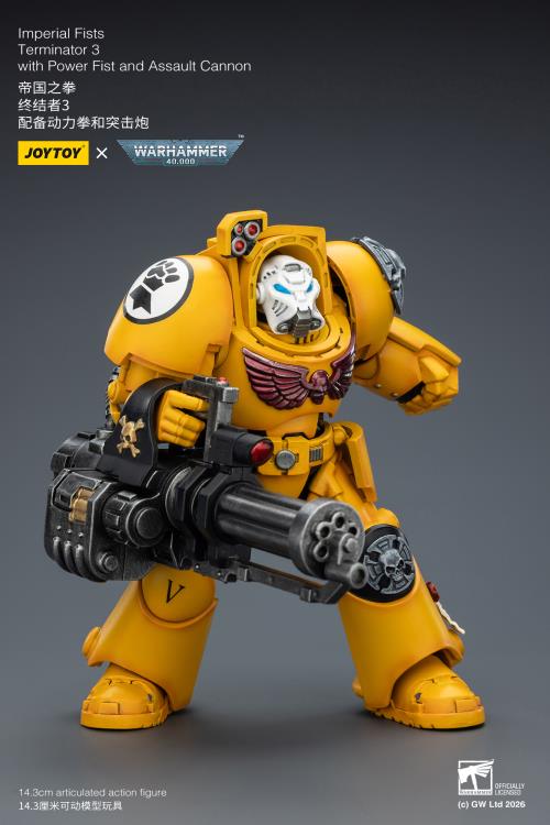 Warhammer 40,000 Imperial Fists Terminator (Ver. 3) with Power Fist and Assault Cannon 1/18 Scale Action Figure Gallery Image 9