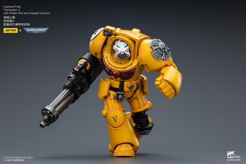 Warhammer 40,000 Imperial Fists Terminator (Ver. 3) with Power Fist and Assault Cannon 1/18 Scale Action Figure Gallery Image 10