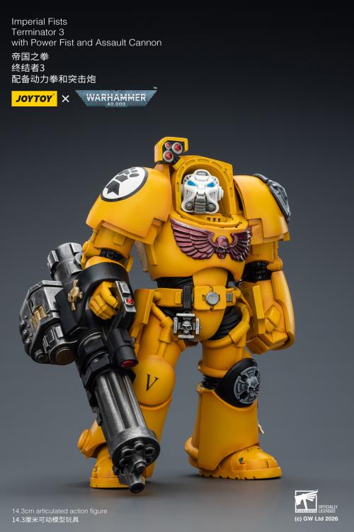 Warhammer 40,000 Imperial Fists Terminator (Ver. 3) with Power Fist and Assault Cannon 1/18 Scale Action Figure Gallery Image 5