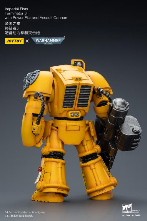 Warhammer 40,000 Imperial Fists Terminator (Ver. 3) with Power Fist and Assault Cannon 1/18 Scale Action Figure Gallery Image 6