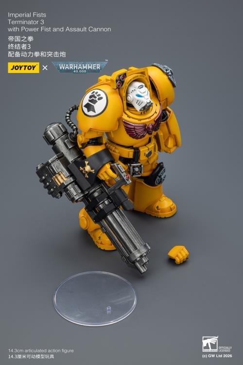 Warhammer 40,000 Imperial Fists Terminator (Ver. 3) with Power Fist and Assault Cannon 1/18 Scale Action Figure Gallery Image 11
