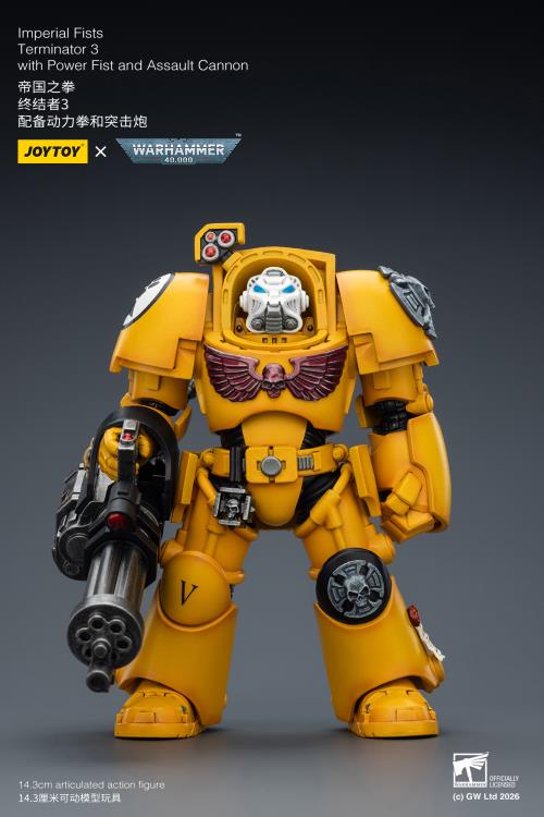Warhammer 40,000 Imperial Fists Terminator (Ver. 3) with Power Fist and Assault Cannon 1/18 Scale Action Figure Gallery Image 4