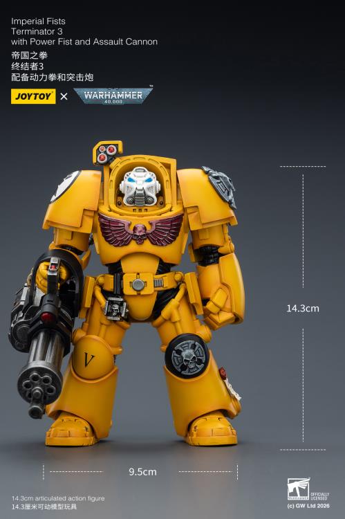 Warhammer 40,000 Imperial Fists Terminator (Ver. 3) with Power Fist and Assault Cannon 1/18 Scale Action Figure Gallery Image 12