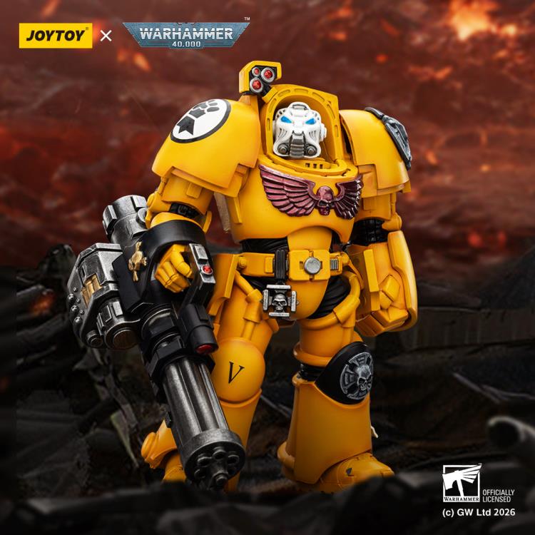 Warhammer 40,000 Imperial Fists Terminator (Ver. 3) with Power Fist and Assault Cannon 1/18 Scale Action Figure Gallery Image 3