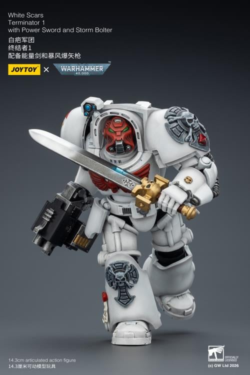 Warhammer 40,000 White Scars Terminator (Ver. 1) with Power Sword and Storm Bolter 1/18 Scale Action Figure Gallery Image 8