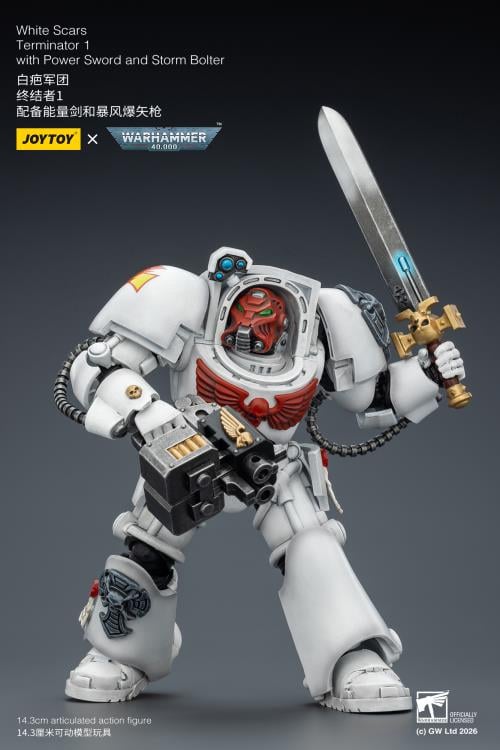 Warhammer 40,000 White Scars Terminator (Ver. 1) with Power Sword and Storm Bolter 1/18 Scale Action Figure Gallery Image 11