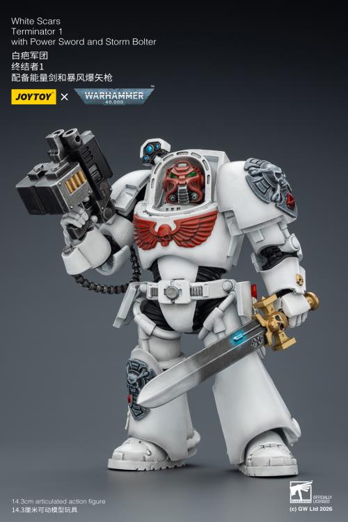 Warhammer 40,000 White Scars Terminator (Ver. 1) with Power Sword and Storm Bolter 1/18 Scale Action Figure Gallery Image 7