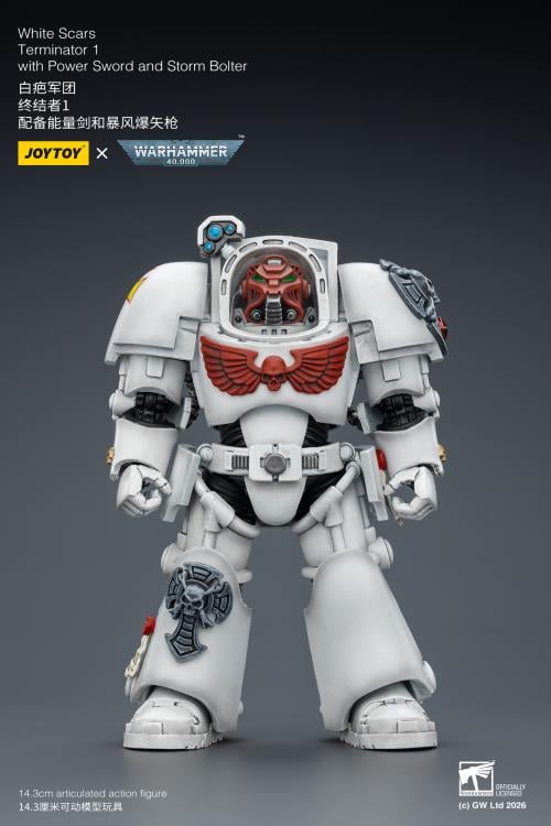 Warhammer 40,000 White Scars Terminator (Ver. 1) with Power Sword and Storm Bolter 1/18 Scale Action Figure Gallery Image 5