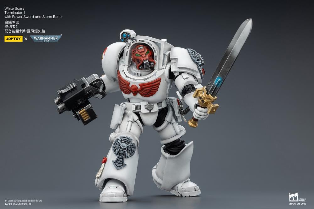 Warhammer 40,000 White Scars Terminator (Ver. 1) with Power Sword and Storm Bolter 1/18 Scale Action Figure Gallery Image 10