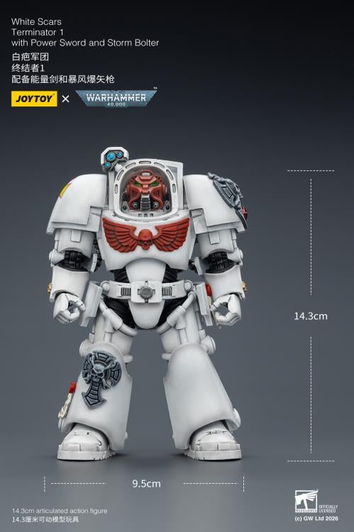 Warhammer 40,000 White Scars Terminator (Ver. 1) with Power Sword and Storm Bolter 1/18 Scale Action Figure Gallery Image 13