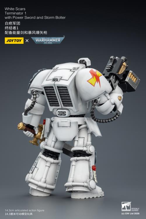 Warhammer 40,000 White Scars Terminator (Ver. 1) with Power Sword and Storm Bolter 1/18 Scale Action Figure Gallery Image 6