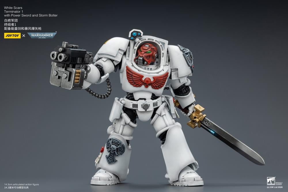 Warhammer 40,000 White Scars Terminator (Ver. 1) with Power Sword and Storm Bolter 1/18 Scale Action Figure Gallery Image 9