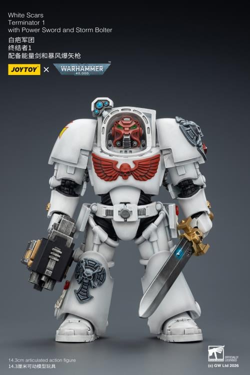 Warhammer 40,000 White Scars Terminator (Ver. 1) with Power Sword and Storm Bolter 1/18 Scale Action Figure Gallery Image 4