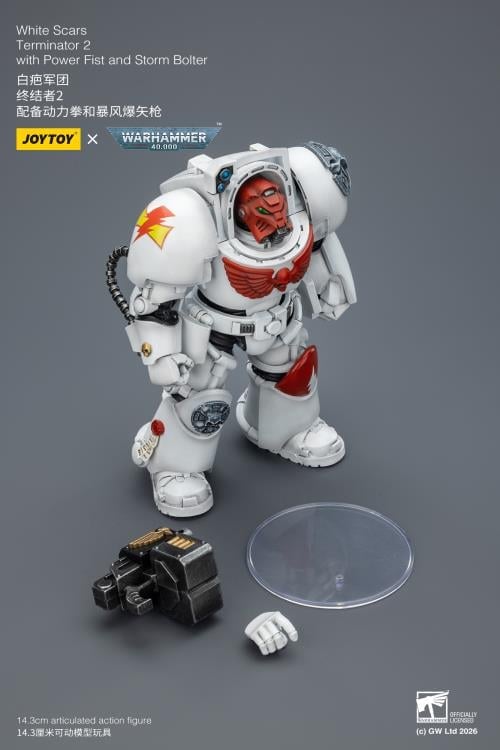 Warhammer 40,000 White Scars Terminator (Ver. 2) with Power Fist and Storm Bolter 1/18 Scale Action Figure Gallery Image 12