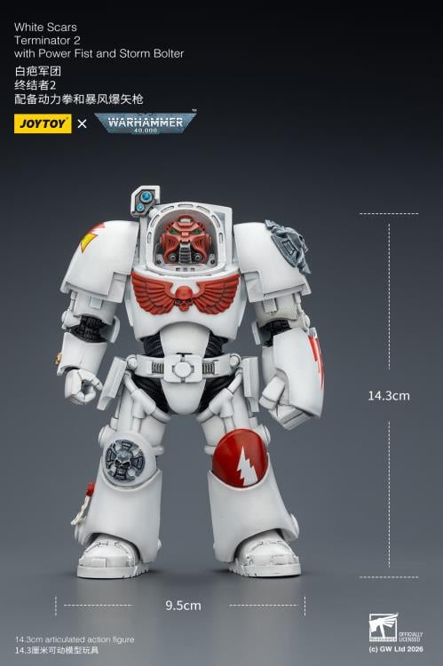 Warhammer 40,000 White Scars Terminator (Ver. 2) with Power Fist and Storm Bolter 1/18 Scale Action Figure Gallery Image 13