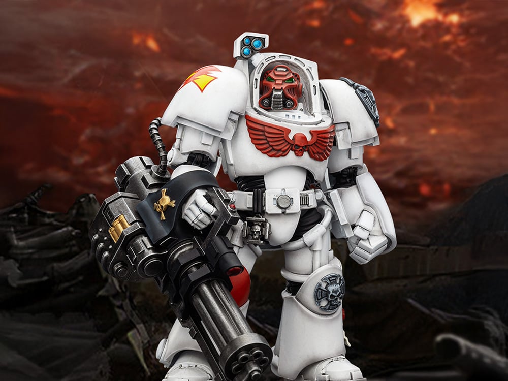 Warhammer 40,000 White Scars Terminator (Ver. 3) with Power Fist and Assault Cannon 1/18 Scale Action Figure Gallery Image 1