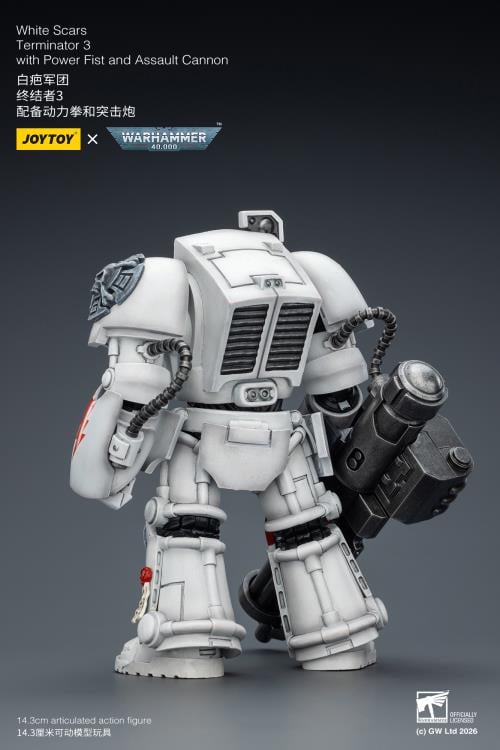 Warhammer 40,000 White Scars Terminator (Ver. 3) with Power Fist and Assault Cannon 1/18 Scale Action Figure Gallery Image 6