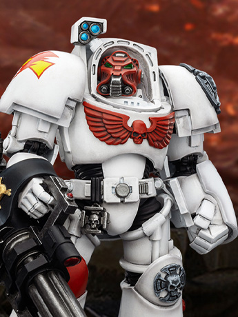 Warhammer 40,000 White Scars Terminator (Ver. 3) with Power Fist and Assault Cannon 1/18 Scale Action Figure Gallery Image 2