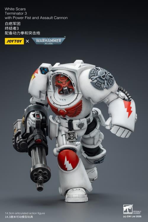 Warhammer 40,000 White Scars Terminator (Ver. 3) with Power Fist and Assault Cannon 1/18 Scale Action Figure Gallery Image 8