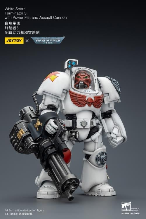 Warhammer 40,000 White Scars Terminator (Ver. 3) with Power Fist and Assault Cannon 1/18 Scale Action Figure Gallery Image 4