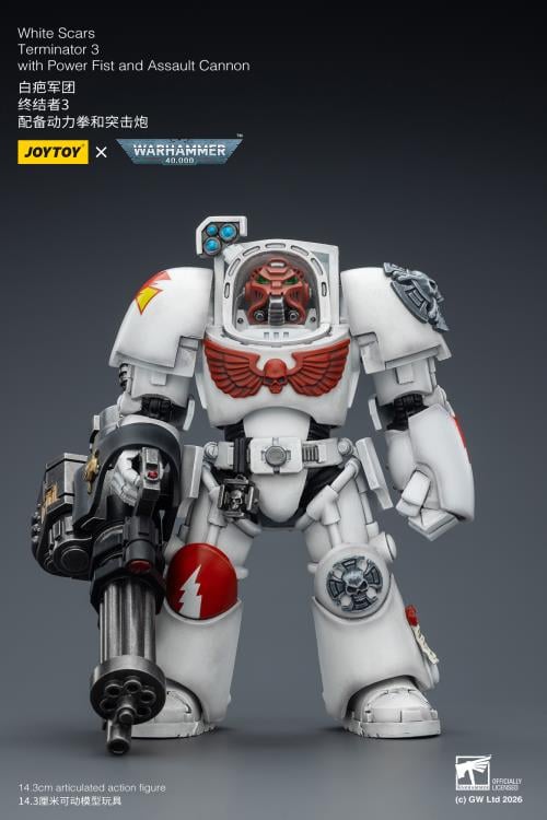 Warhammer 40,000 White Scars Terminator (Ver. 3) with Power Fist and Assault Cannon 1/18 Scale Action Figure Gallery Image 5