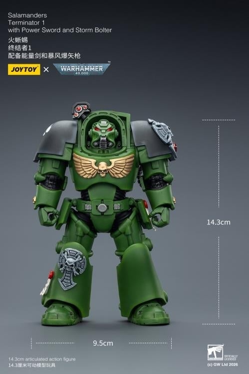Warhammer 40,000 Salamanders Terminator (Ver. 1) with Power Sword and Storm Bolter 1/18 Scale Action Figure Gallery Image 13