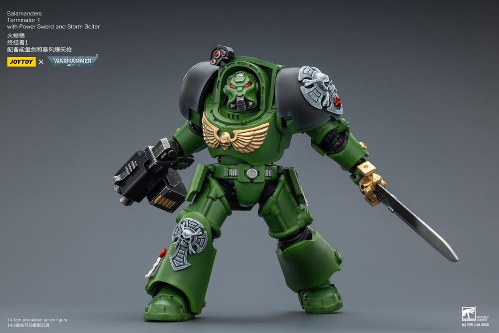 Warhammer 40,000 Salamanders Terminator (Ver. 1) with Power Sword and Storm Bolter 1/18 Scale Action Figure Gallery Image 9